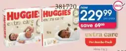 Clicks Huggies Extra Care Jumbo Pack offer