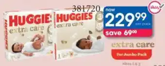 Clicks Huggies Extra Care Jumbo Pack offer