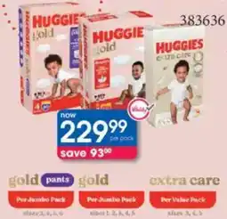 Clicks Huggies gold/ extra care offer