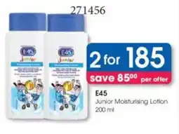 Clicks E45 Junior Moisturising Lotion offer
