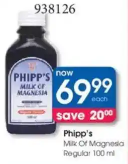 Clicks Phipp's Milk Of Magnesia Regular offer