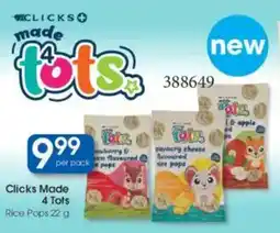 Clicks Clicks Made 4 Tots Rice Pops offer
