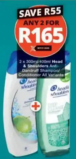 Checkers Head & Shoulders Anti-Dandruff Shampoo/ Conditioner All Variants offer