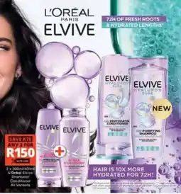 Checkers L'Oréal Elvive Shampoo/ Conditioner All Variants offer