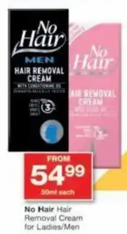 Checkers No Hair Hair Removal Cream for Ladies/Men offer