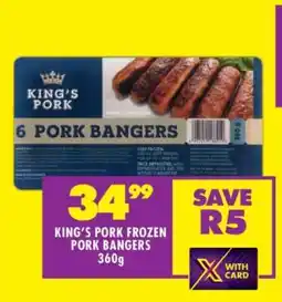 Shoprite KING’S PORK FROZEN PORK BANGERS 360g offer