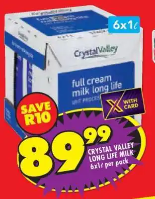 Shoprite CRYSTAL VALLEY LONG LIFE MILK offer
