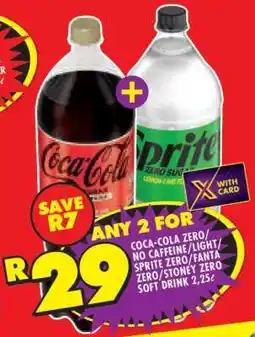 Shoprite Coca-Cola Zero/No Caffeine/Light/Sprite Zero/Fanta Zero/Stoney Zero Soft Drink 2,25c offer
