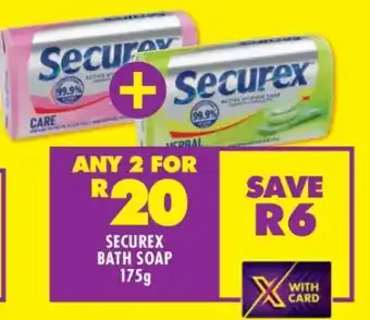 Shoprite SECUREX BATH SOAP 175g offer
