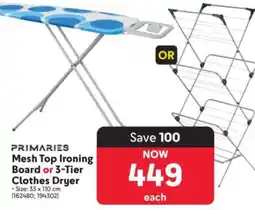 Makro Mesh Top Ironing Board or 3-Tier Clothes Dryer offer