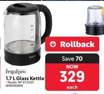Makro 1.7 L Glass Kettle offer