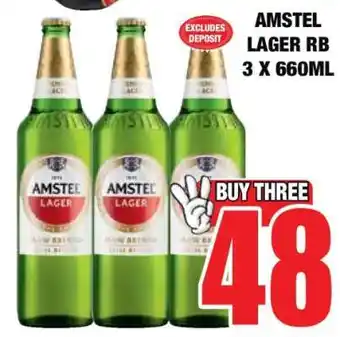 Boxer AMSTEL LAGER RB 3 X 660ML offer