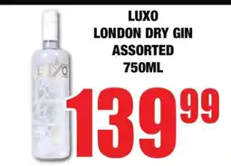 Boxer LUXO LONDON DRY GIN ASSORTED 750ML offer