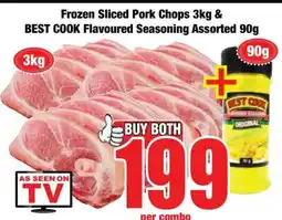 Boxer Frozen Sliced Pork Chops 3kg & BEST COOK Flavoured Seasoning Assorted 90g offer