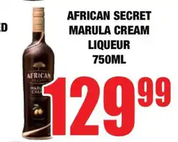 Boxer AFRICAN SECRET MARULA CREAM LIQUEUR 750ML offer