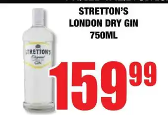 Boxer STRETTON’S LONDON DRY GIN 750ML offer