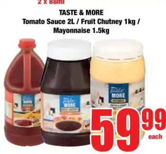 Boxer TASTE & MORE Tomato Sauce 2L / Fruit Chutney 1kg / Mayonnaise 1.5kg offer