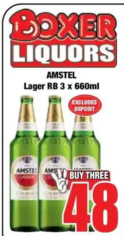 Boxer AMSTEL LAGER RB 3 X 660ML offer