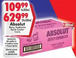 Prestons Absolut Berry Vodkarita Spirit Cooler Cans offer