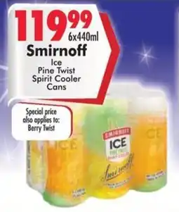 Prestons Smirnoff Ice Pine Twist Spirit Cooler Cans offer