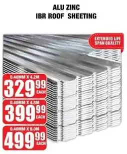 Boxer Build Alu zinc ibr roof sheeting offer