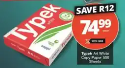 Checkers Typek A4 White Copy Paper 500 Sheets offer