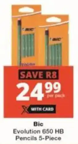 Checkers Bic Evolution 650 HB Pencils offer