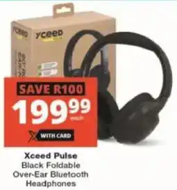 Checkers Xceed Pulse Black Foldable Over-Ear Bluetooth Headphones offer