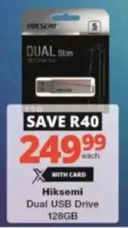 Checkers Hiksemi Dual USB Drive 128GB offer