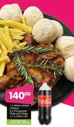 Save Hyper Whole Grilled Chicken + Portuguese Rolls with Chips + Coke offer