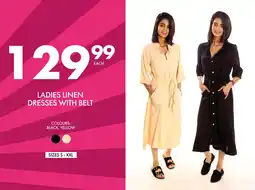 Save Hyper Ladies linen dresses with belt offer