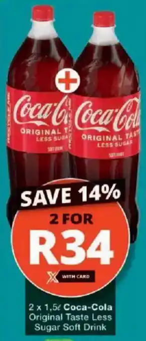 Checkers Coca-Cola Original Taste Less Sugar Soft Drink offer