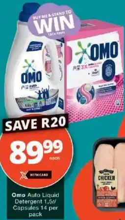 Checkers Omo Auto Liquid Detergent/ Capsules offer