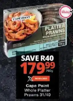 Checkers Cape Point Whole Platter Prawns offer