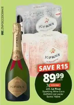 Checkers J.C. Le Roux Sparkling Wine Cans/ Bottle offer