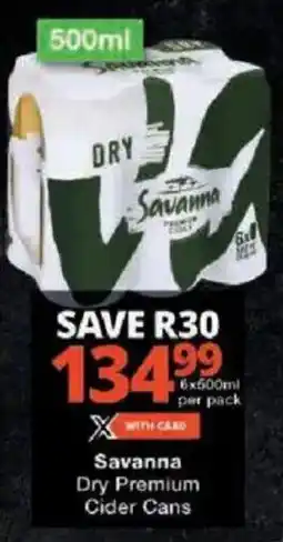 Checkers Savanna Dry Premium Cider Cans offer