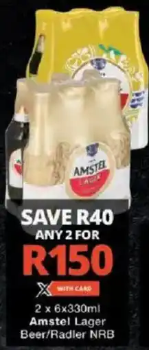 Checkers Amstel Lager Beer/ Radler NRB offer