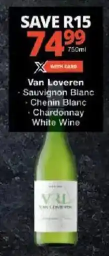Checkers Van Loveren Sauvignon Blanc, Chenin Blanc, Chardonnay White Wine offer