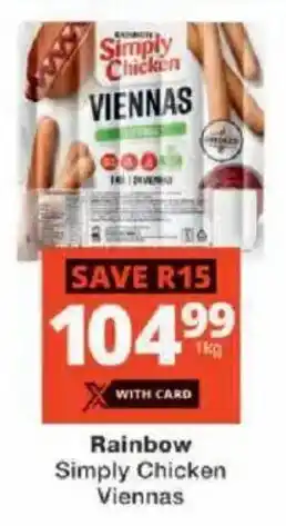 Checkers Rainbow Simply Chicken Viennas offer