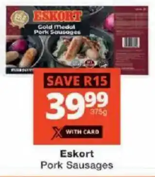 Checkers Eskort Pork Sausages offer
