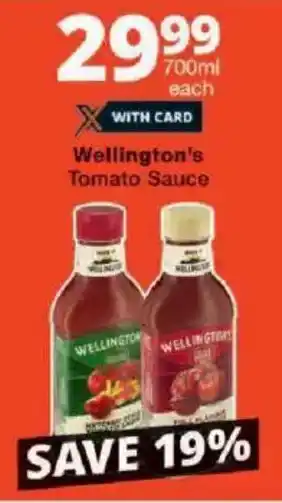 Checkers Wellington's Tomato Sauce offer