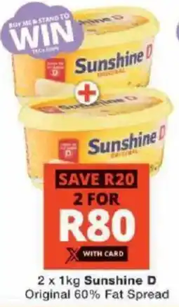 Checkers Sunshine D Original 60% Fat Spread offer