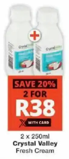 Checkers Crystal Valley Fresh Cream offer