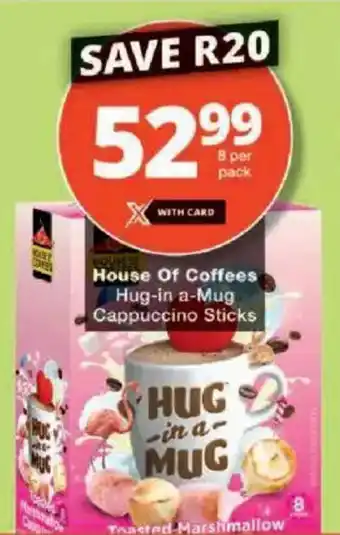 Checkers House Of Coffees Hug-in a-Mug Cappuccino Sticks offer