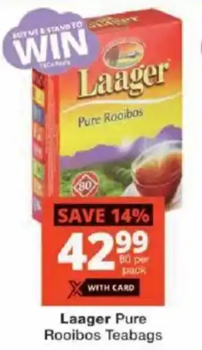 Checkers Laager Pure Rooibos Teabags offer