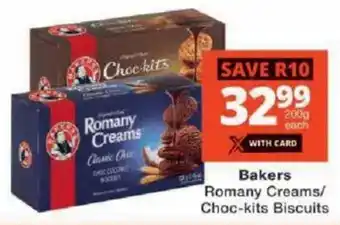 Checkers Bakers Romany Creams/ Choc-kits Biscuits offer