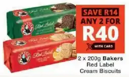 Checkers Bakers Red Label Cream Biscuits offer