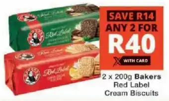 Checkers Bakers Red Label Cream Biscuits offer