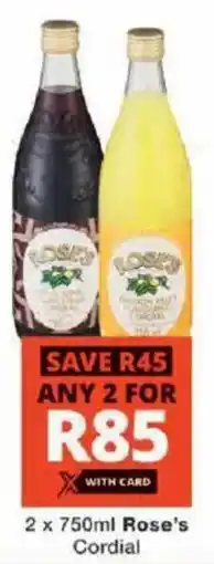 Checkers Rose's Cordial offer