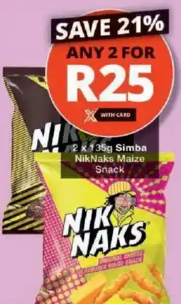 Checkers Simba NikNaks Maize Snack offer